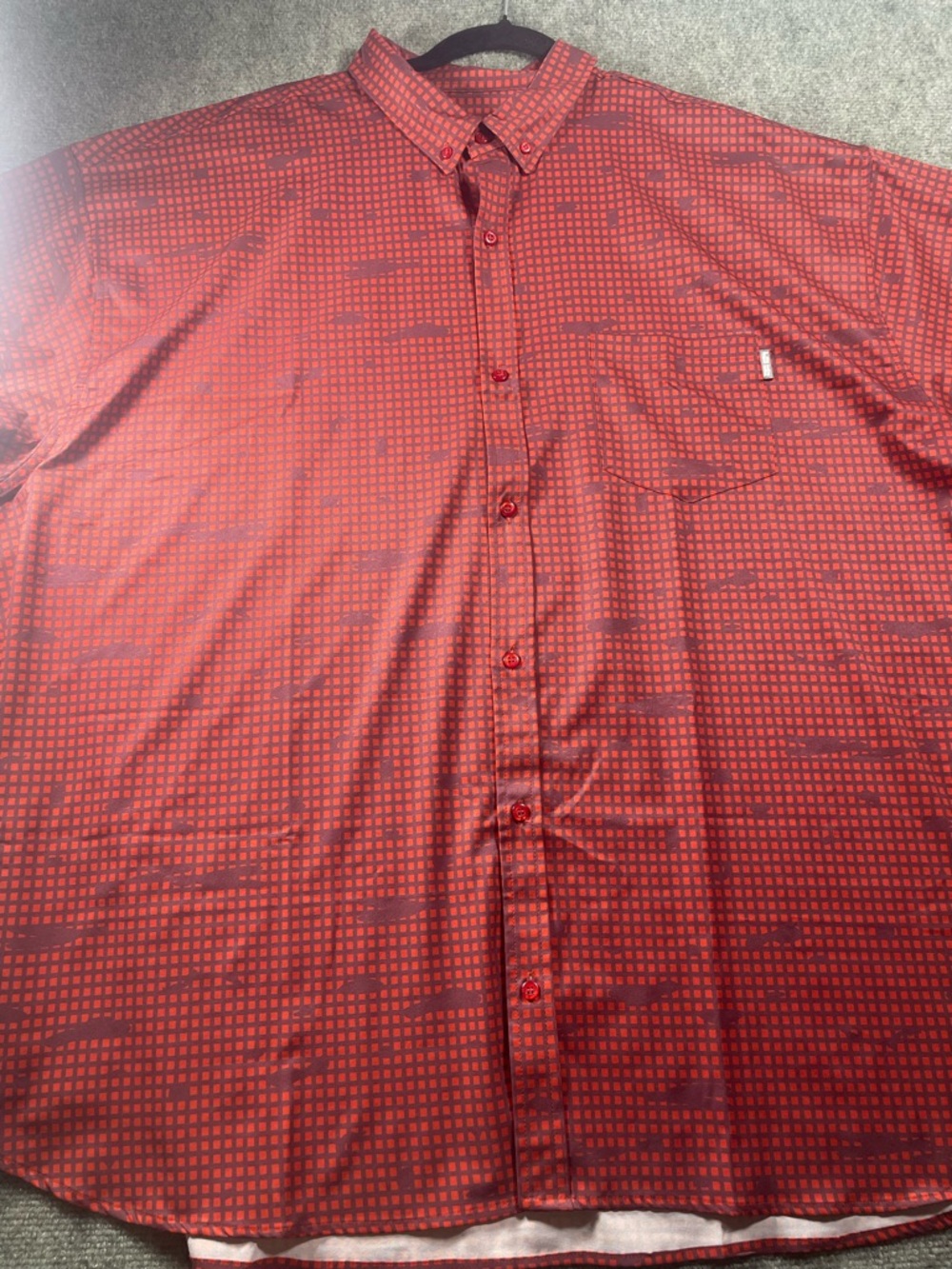 Men's Red Geo-Print Button-Down Shirt